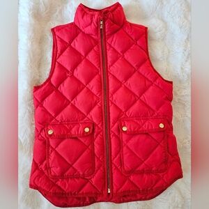 J. Crew Vibrant Red Quilted Vest